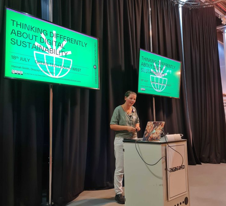 Hannah Smith, Director of Operations at the Green Web Foundation for her talk 'Thinking Different About Digital Sustainability' for Green Tech South West