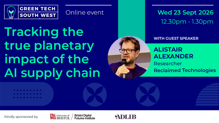 Tracking the true planetary impact of the AI supply chain with Alistair Alexander, Wed, Sep 23, 2026, 12:30 PM | Meetup
